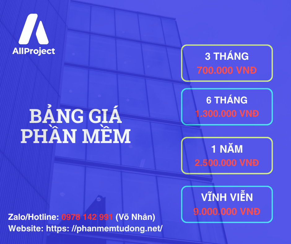 BẢNG GI&Aacute; DỊCH VỤ PHẦN MỀM 