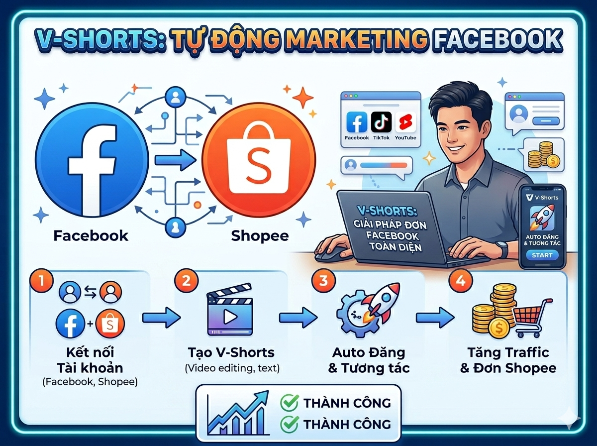 PHẦN MỀM TỰ ĐỘNG ĐĂNG B&Agrave;I FACEBOOK V-SHORTS: GIẢI PH&Aacute;P TO&Agrave;N DIỆN CHO DOANH NGHIỆP